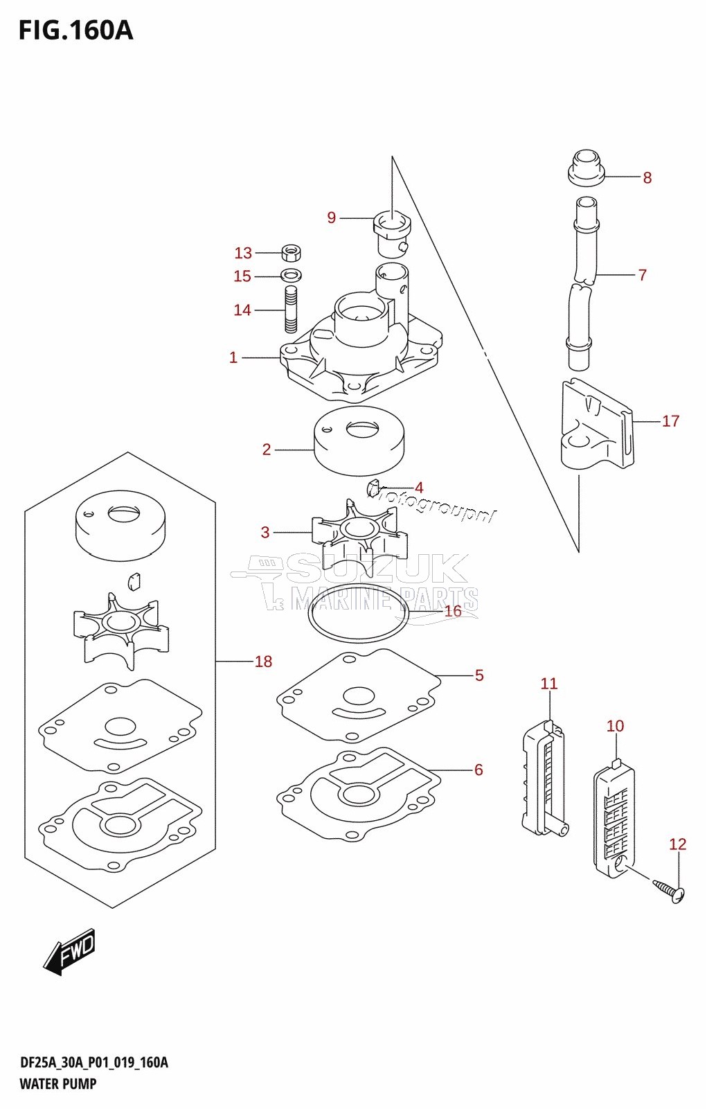 WATER PUMP (DF25A,DF25AR,DF25AT,DF25ATH,DF30AR,DF30AT,DF30ATH)