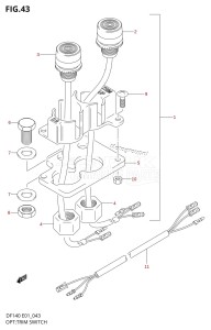 DF140 From 14001F-780001 (E01 E40)  2007 drawing OPT:TRIM SWITCH