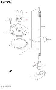 DF140 From 14001F-510001 (E03)  2005 drawing CLUTCH ROD (DF140Z:(K6,K7,K8,K9,K10,011))