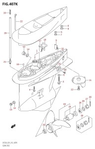 DF225Z From 22503Z-210001 (E01 E40)  2012 drawing GEAR CASE (DF250T:E40)