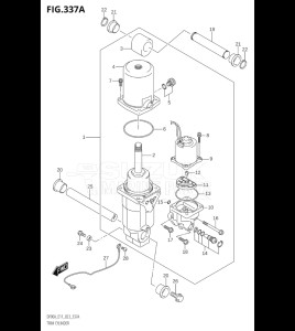 10004F-240001 (2022) 100hp E01 E40-Gen. Export 1 - Costa Rica (DF100BT  DF140Z) DF100B drawing TRIM CYLINDER (020,021)