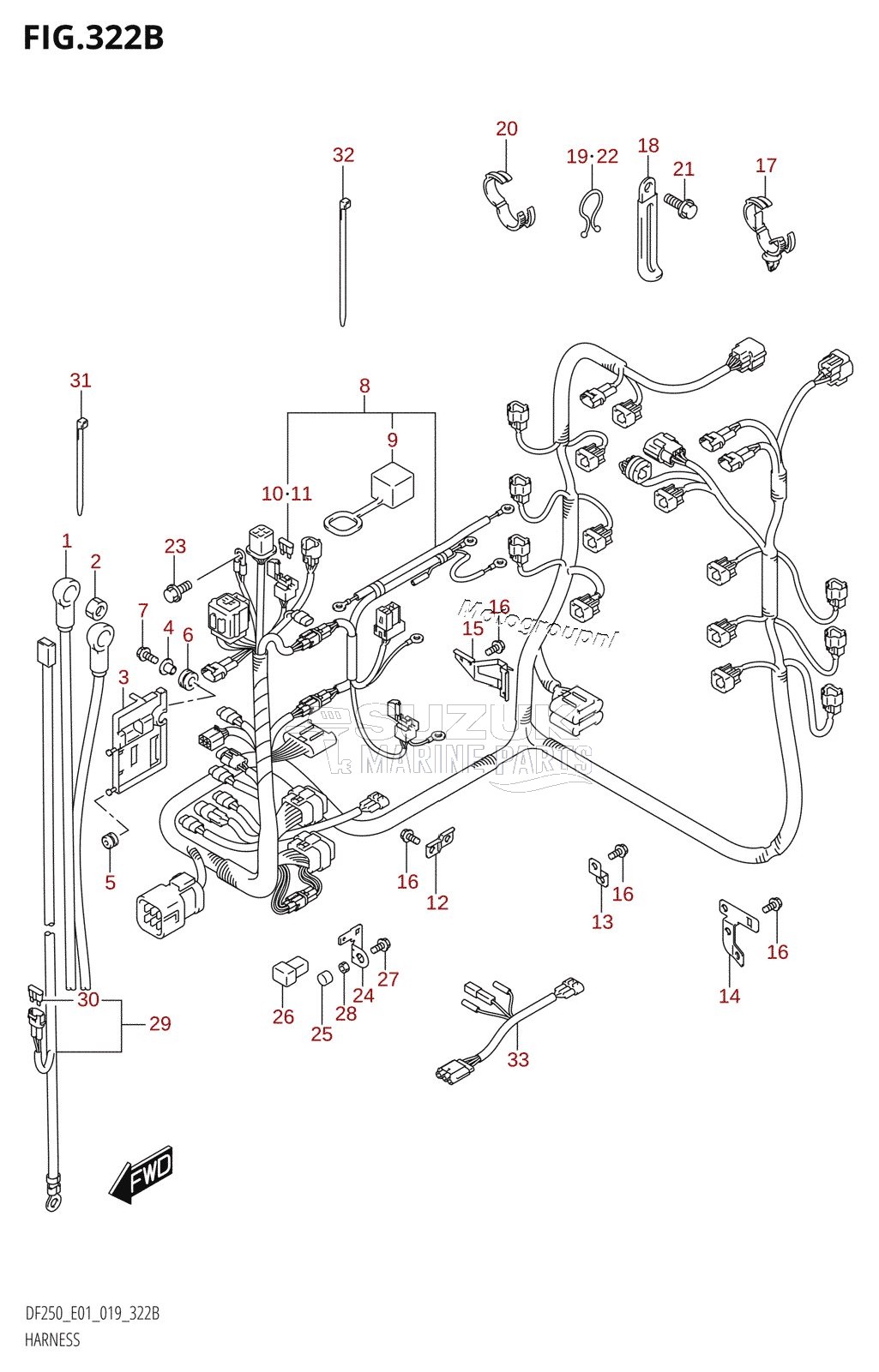 HARNESS (DF225T,DF225Z)