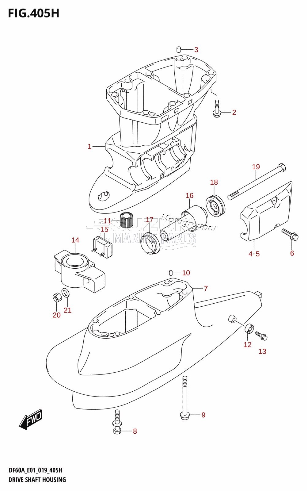 DRIVE SHAFT HOUSING (DF60AVT:E01,DF60AVT:E40)