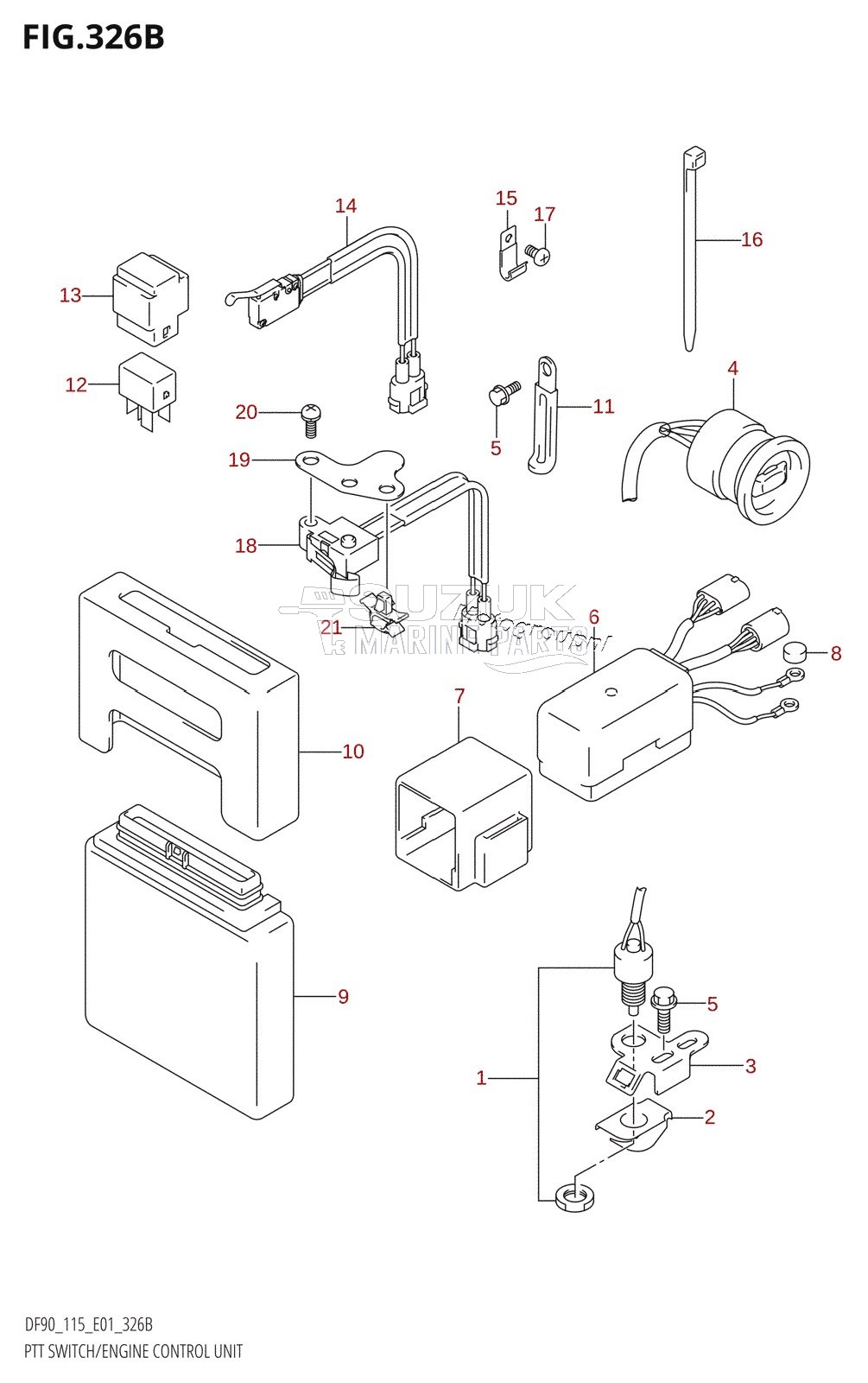 PTT SWITCH /​ ENGINE CONTROL UNIT (K4,K5,K6,K7,K8,K9,K10,011)