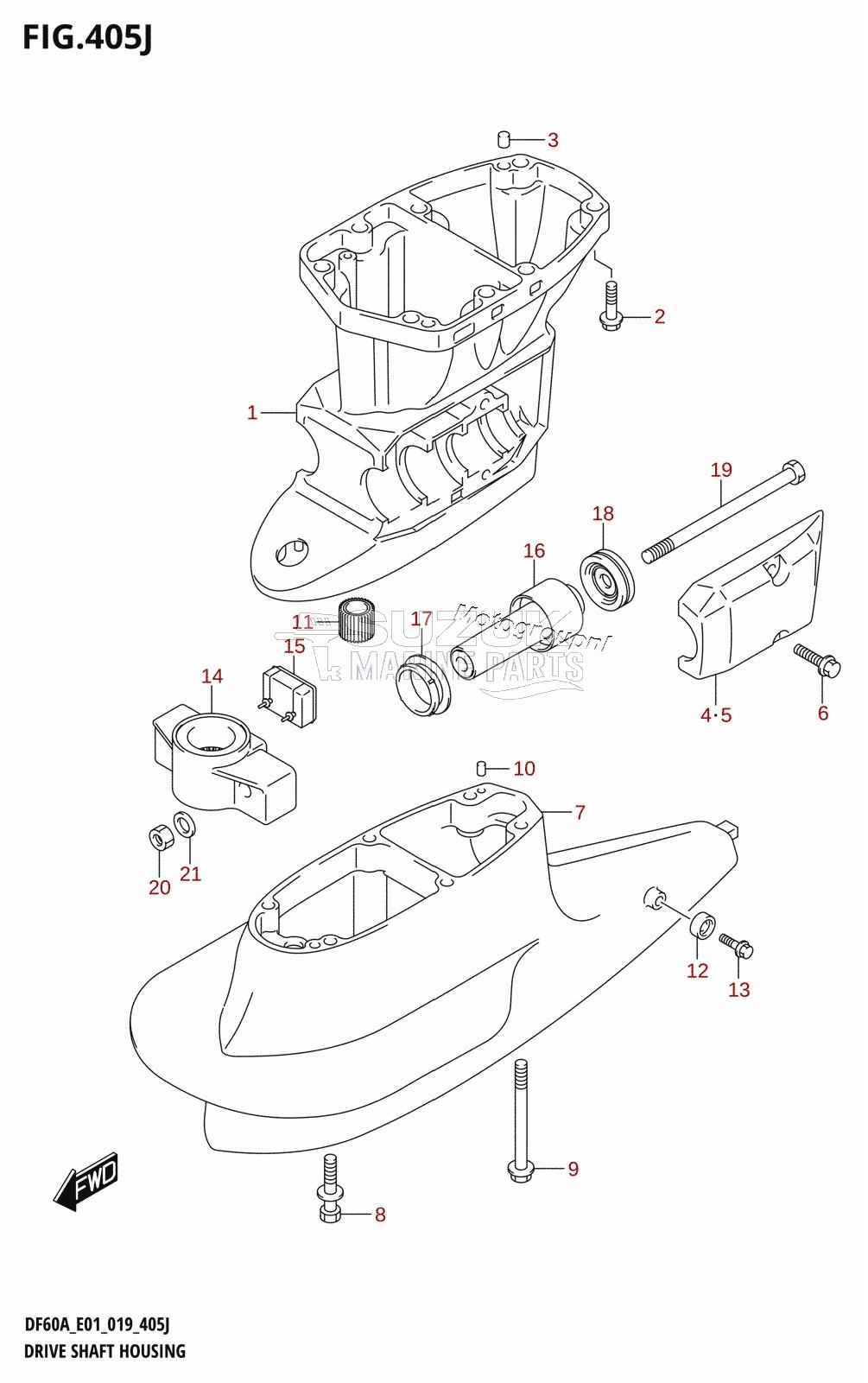 DRIVE SHAFT HOUSING (DF60AVTH:E01,DF60AVTH:E40)