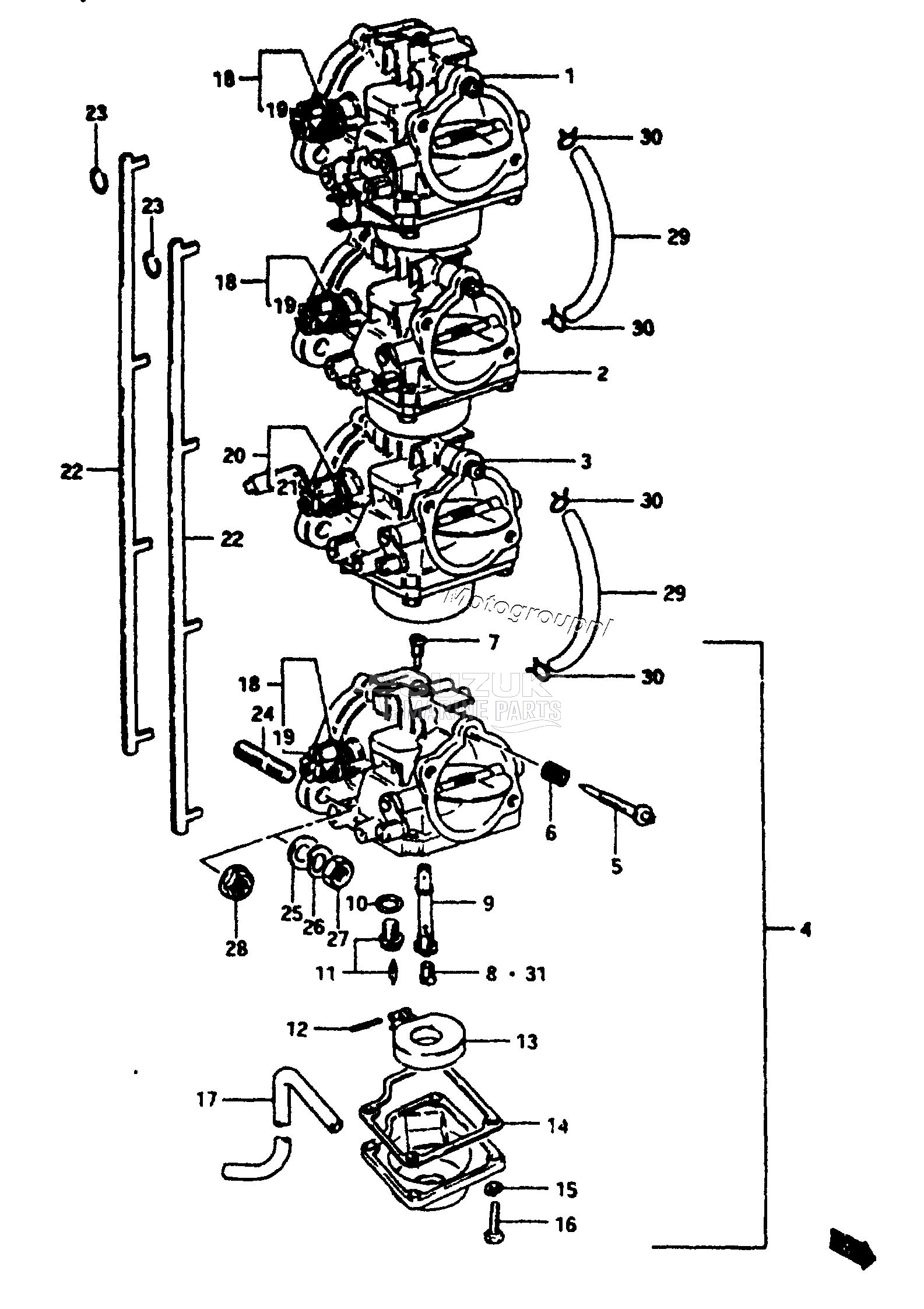 CARBURETOR (DT140J /​ DT140VZ)