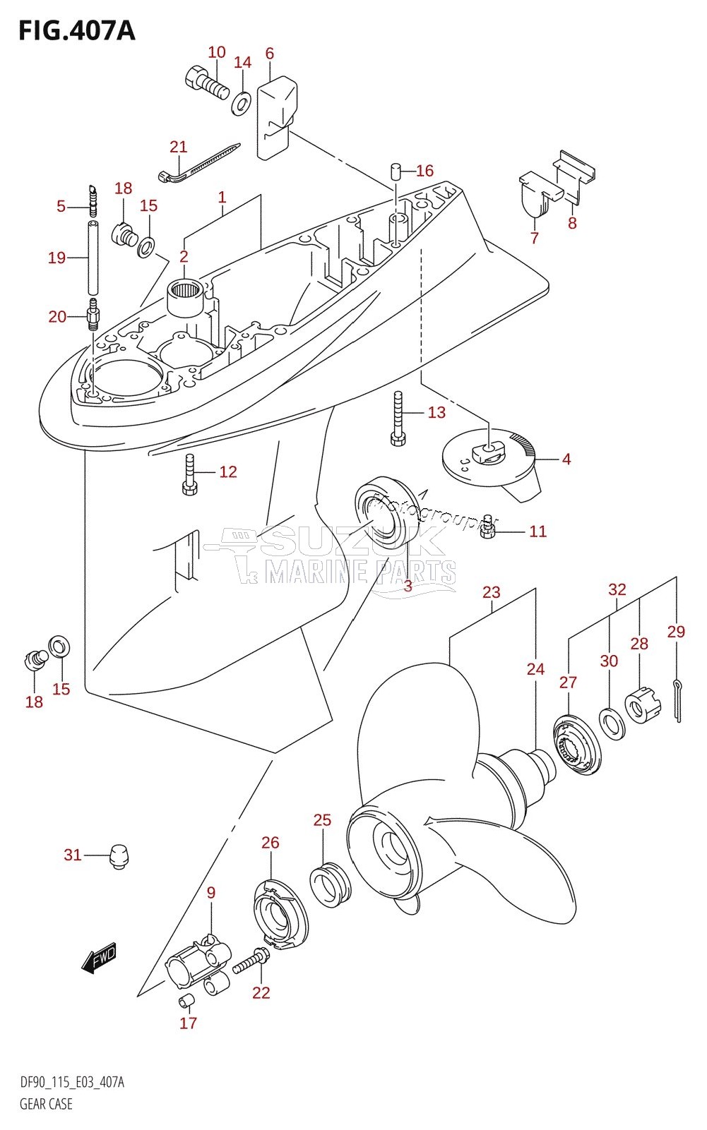 GEAR CASE (DF90T,DF100T,DF115T)