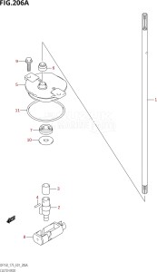 15001F-780001 (2007) 150hp E01 E40-Gen. Export 1 - Costa Rica (DF150TK7  DF150WTK7) DF150 drawing CLUTCH ROD (DF150T,DF175T,DF150WT)