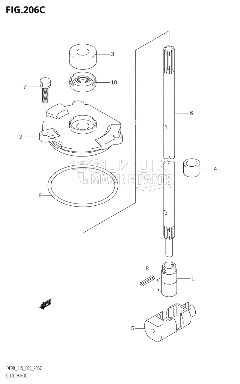 CLUTCH ROD (DF115Z)