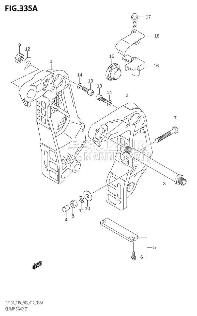 CLAMP BRACKET (DF100T:E03)