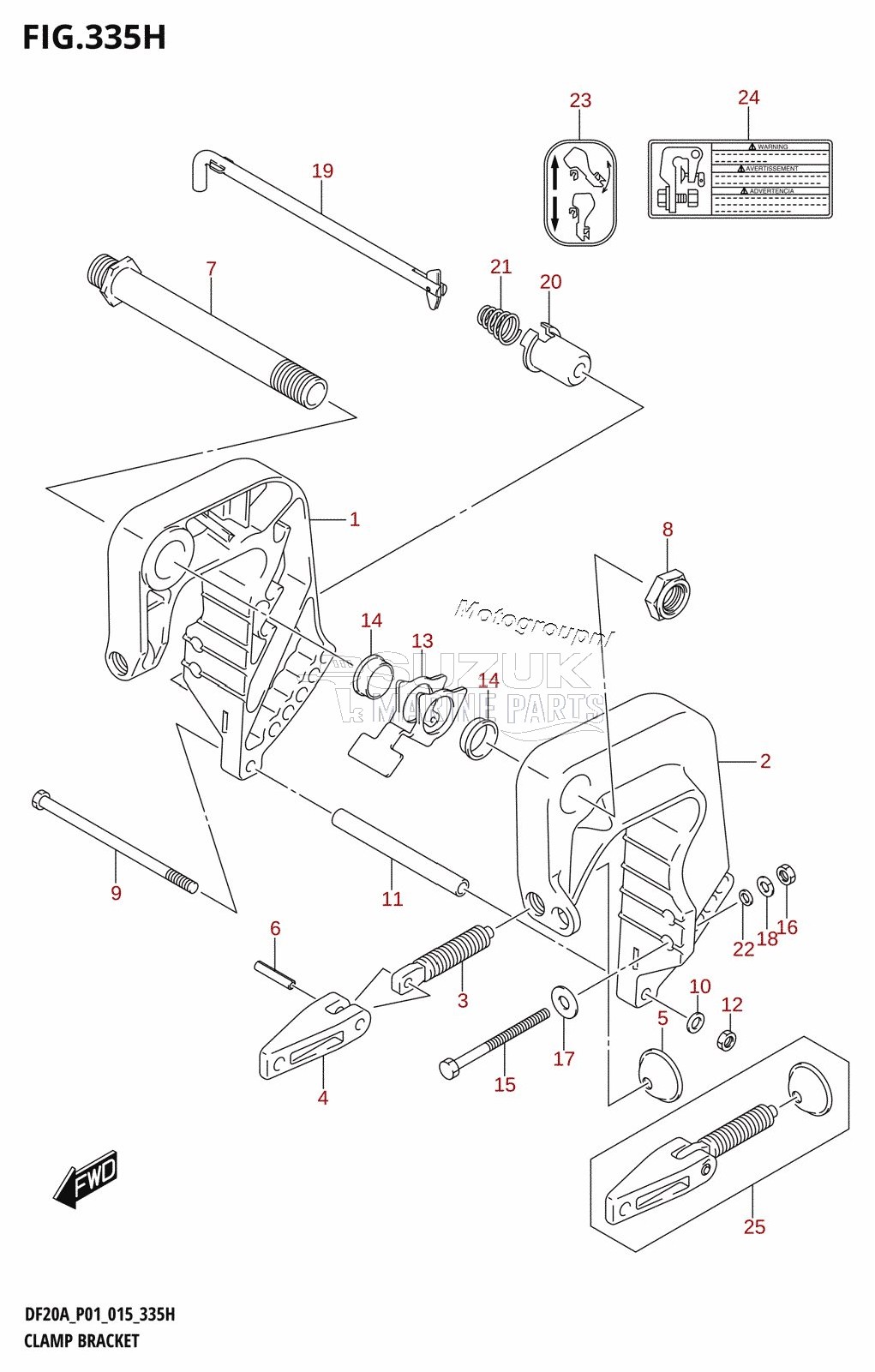 CLAMP BRACKET (DF20A:P40)