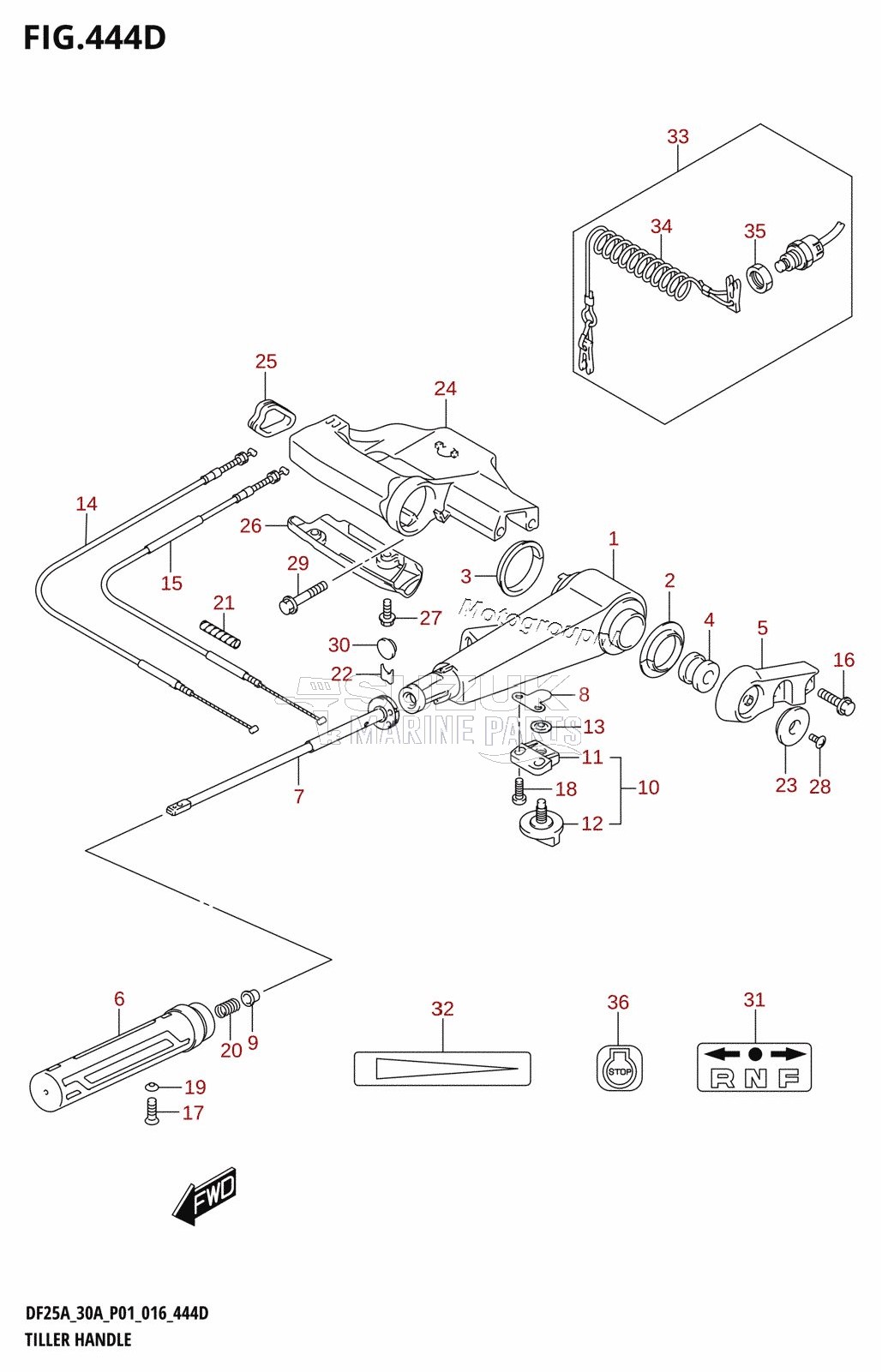 TILLER HANDLE (DF30ATH:P01)