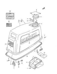 Outboard DT 40 drawing Engine Cover (1994 to 1996)