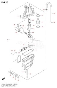 DF40A From 04004F-210001 (E34-Italy)  2012 drawing FUEL VAPOR SEPARATOR (DF40AST E34)