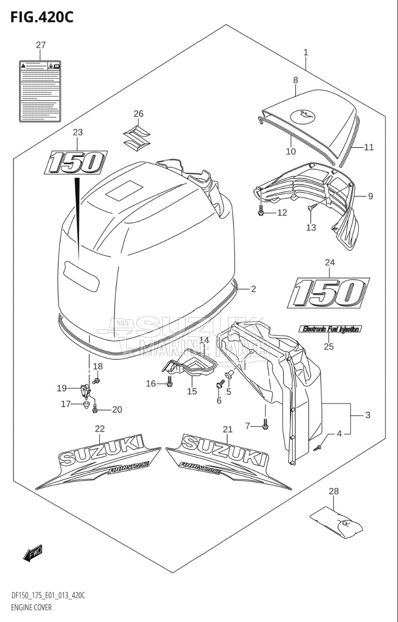 ENGINE COVER (DF150T:E40)