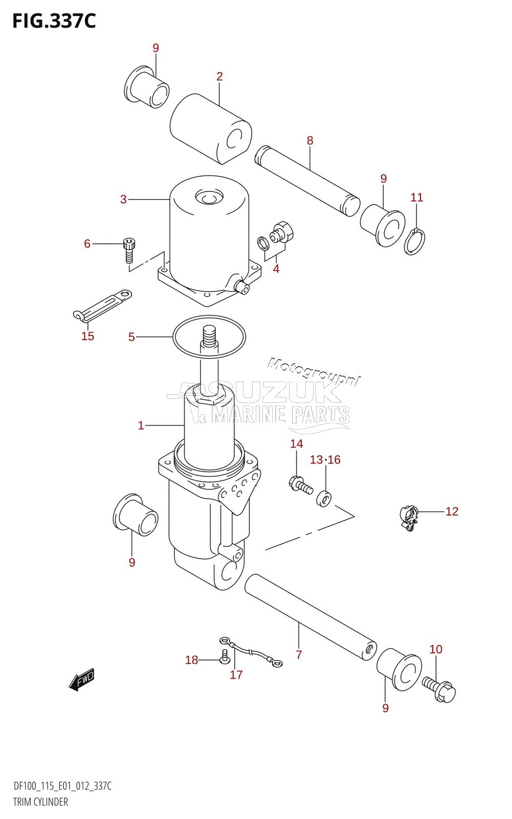 TRIM CYLINDER (DF115T:E01)