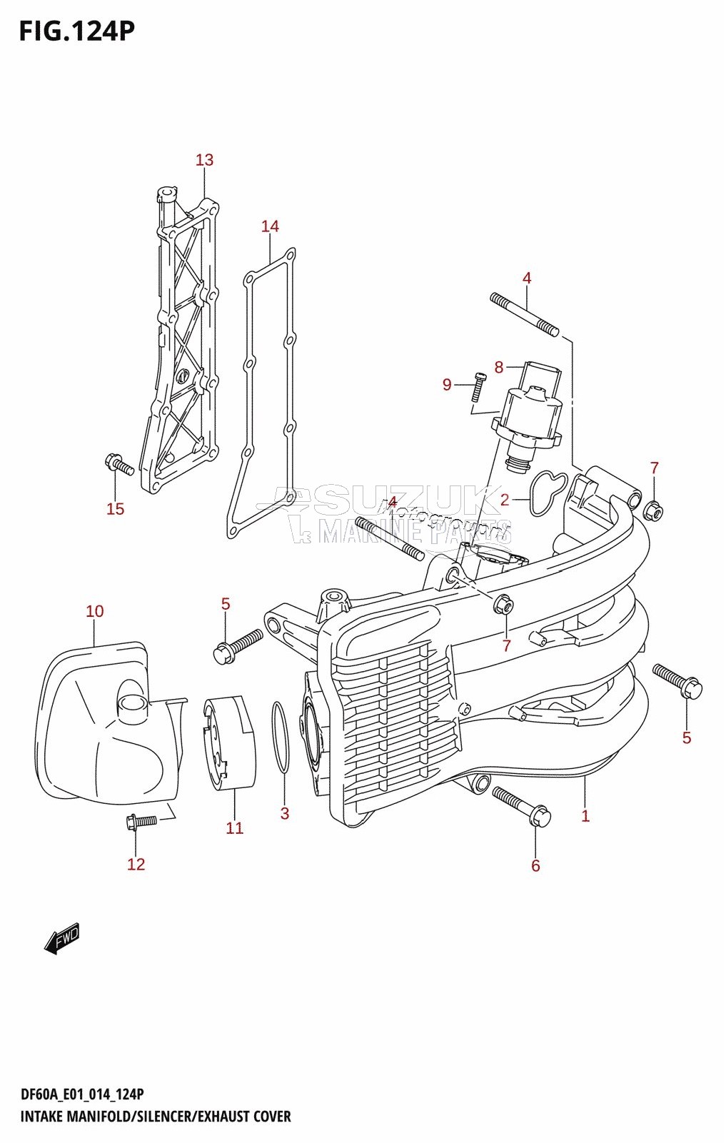 INTAKE MANIFOLD /​ SILENCER /​ EXHAUST COVER (DF50AVTH:E01)