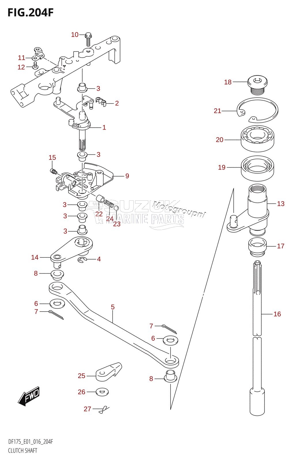 CLUTCH SHAFT (DF150Z:E40)