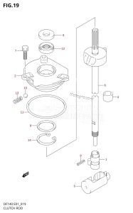 DF140 From 14002Z-010001 (E01 E40)  2010 drawing CLUTCH ROD