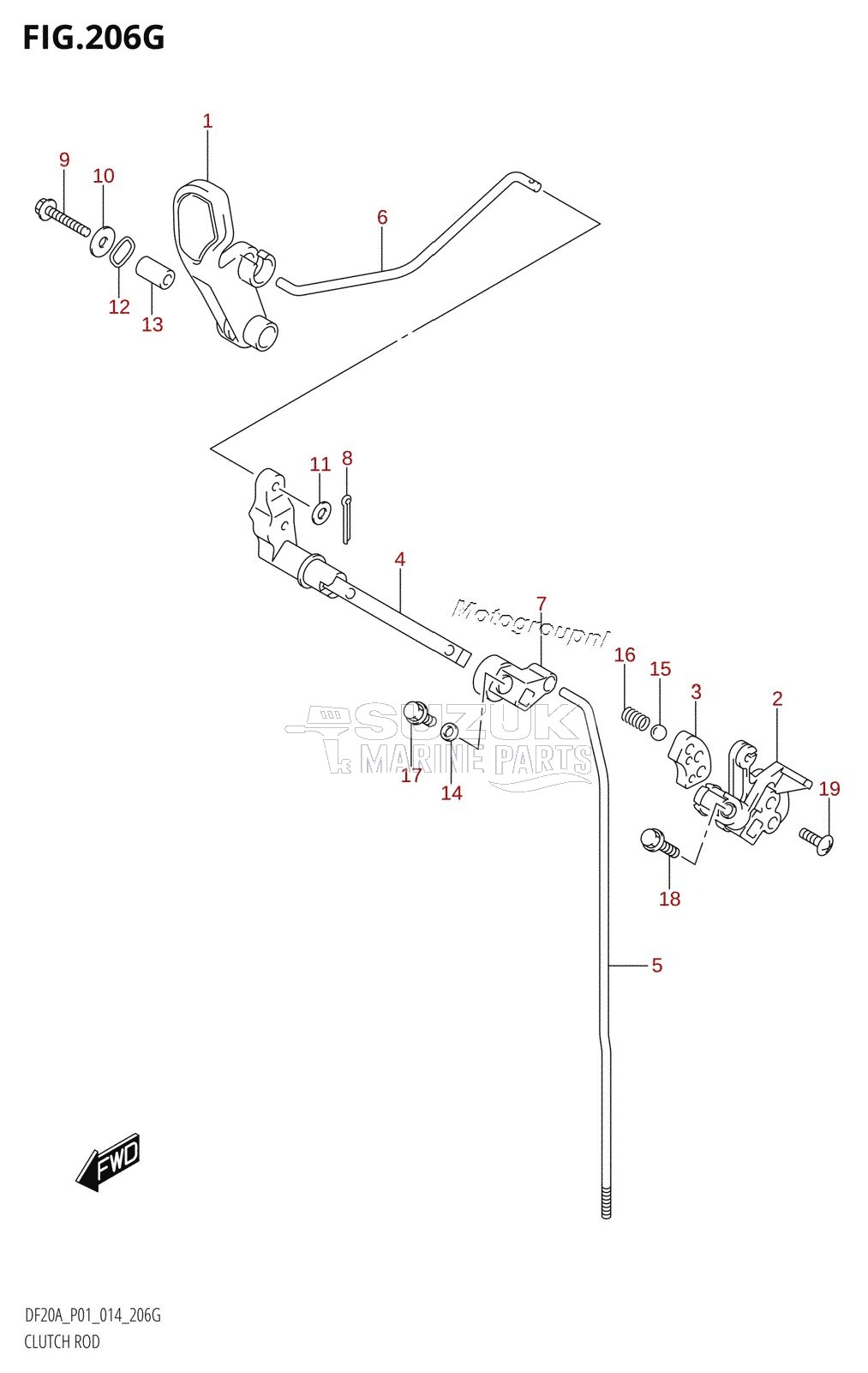 CLUTCH ROD (DF20A:P01)