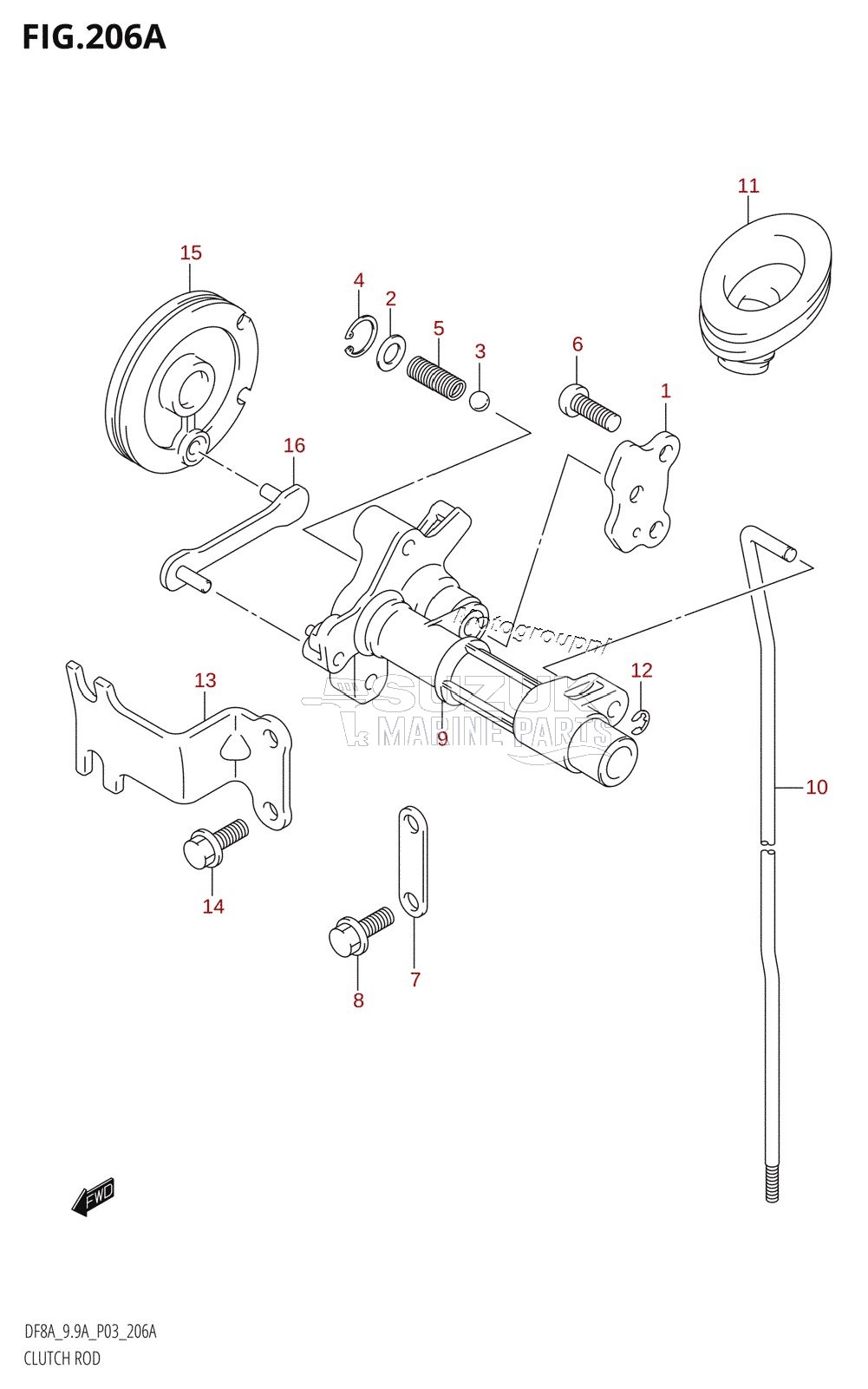 CLUTCH ROD (DF8A,DF9.9A)