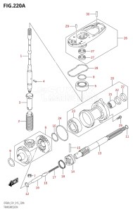 04003F-510001 (2005) 40hp E01 E13-Gen. Export 1 -  SE  Asia (DF40A  DF40AQH  DF40AST  DF40ATH) DF40A drawing TRANSMISSION (DF40A:E01)