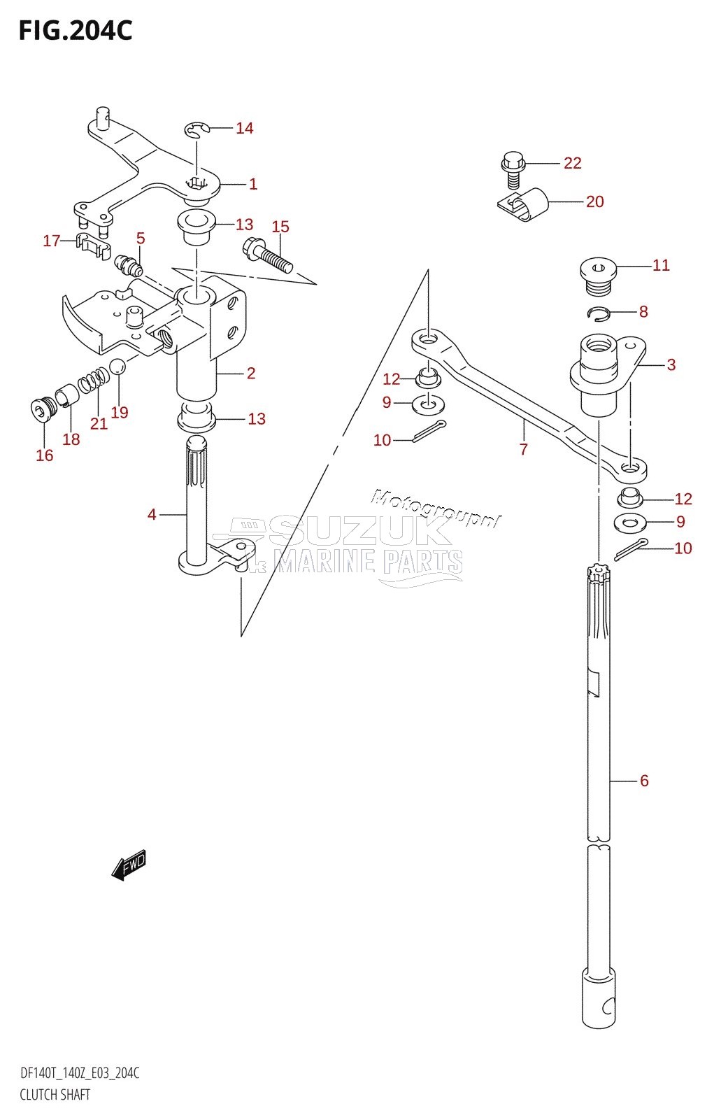 CLUTCH SHAFT (K6,K7,K8,K9,K10,011)