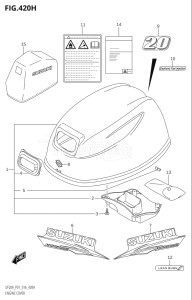 01504F-610001 (2016) 15hp P01-Gen. Export 1 (DF15A  DF15AR  DF15AT  DF15ATH) DF15A drawing ENGINE COVER (DF20A:P01)