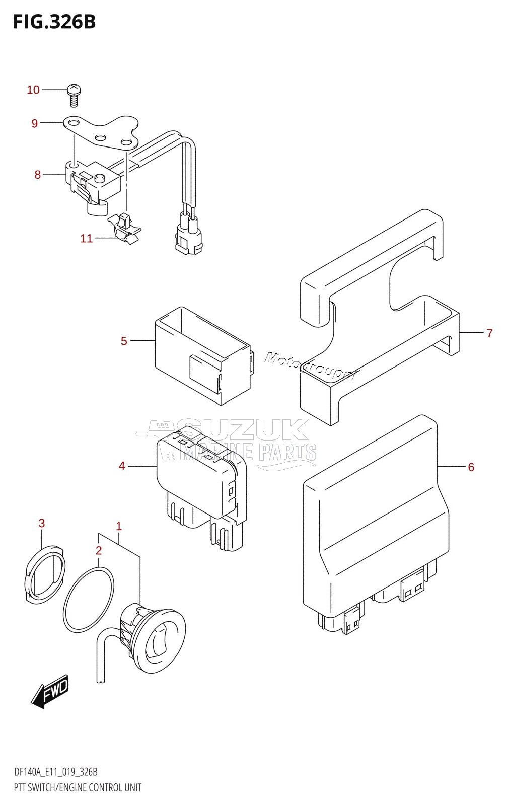 PTT SWITCH /​ ENGINE CONTROL UNIT (DF115AT,DF115AZ,DF115AST)