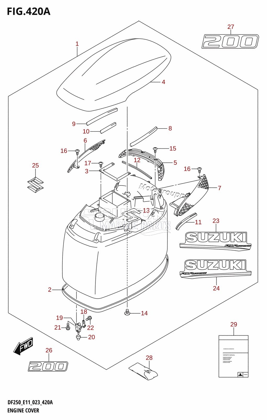 ENGINE COVER ((DF200T,DF200Z):020)