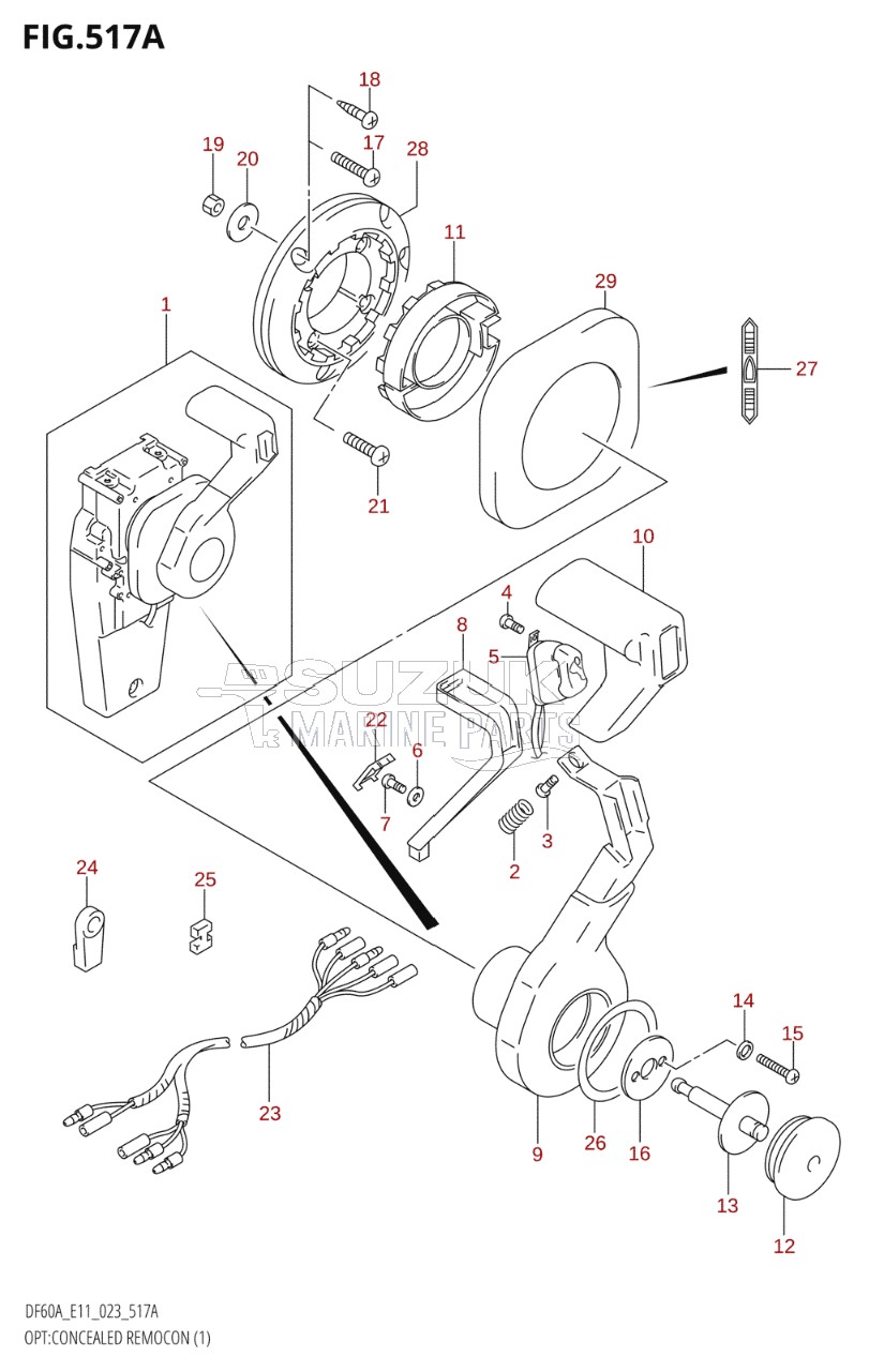 OPT:CONCEALED REMOCON (1) ((DF40A,DF50A,DF60A,DF40AST,DF50AVT,DF60AVT):(021,022,023))