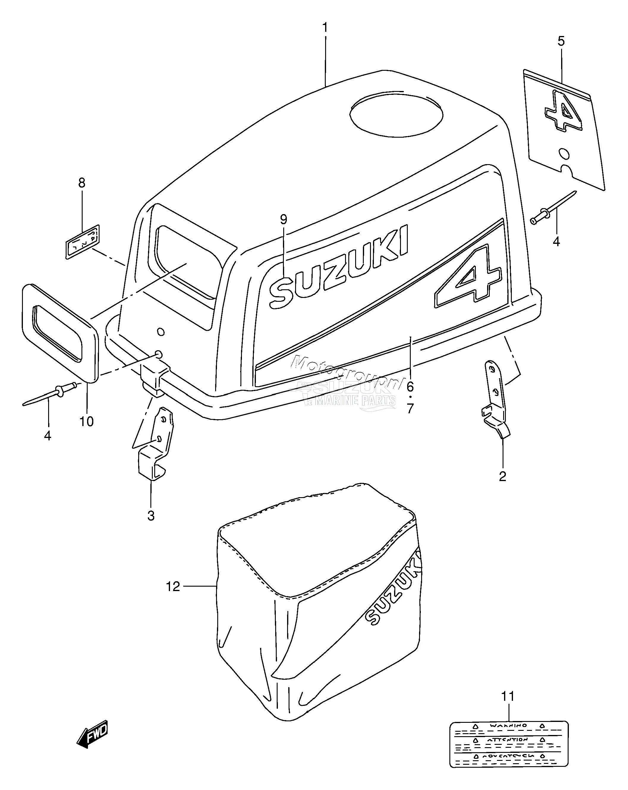 ENGINE COVER (DT4 /​ MODEL 88~93)