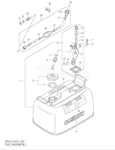 01501F-971001- (1999) 15hp - (DF15(A,R,AR)S X) DF15(A,R,A)S X drawing FUEL TANK (METAL)