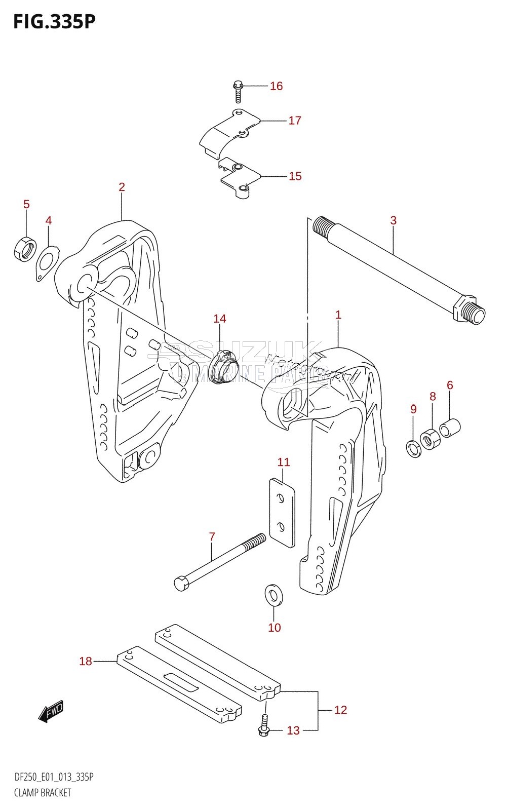 CLAMP BRACKET (DF200T:E40:L-TRANSOM)