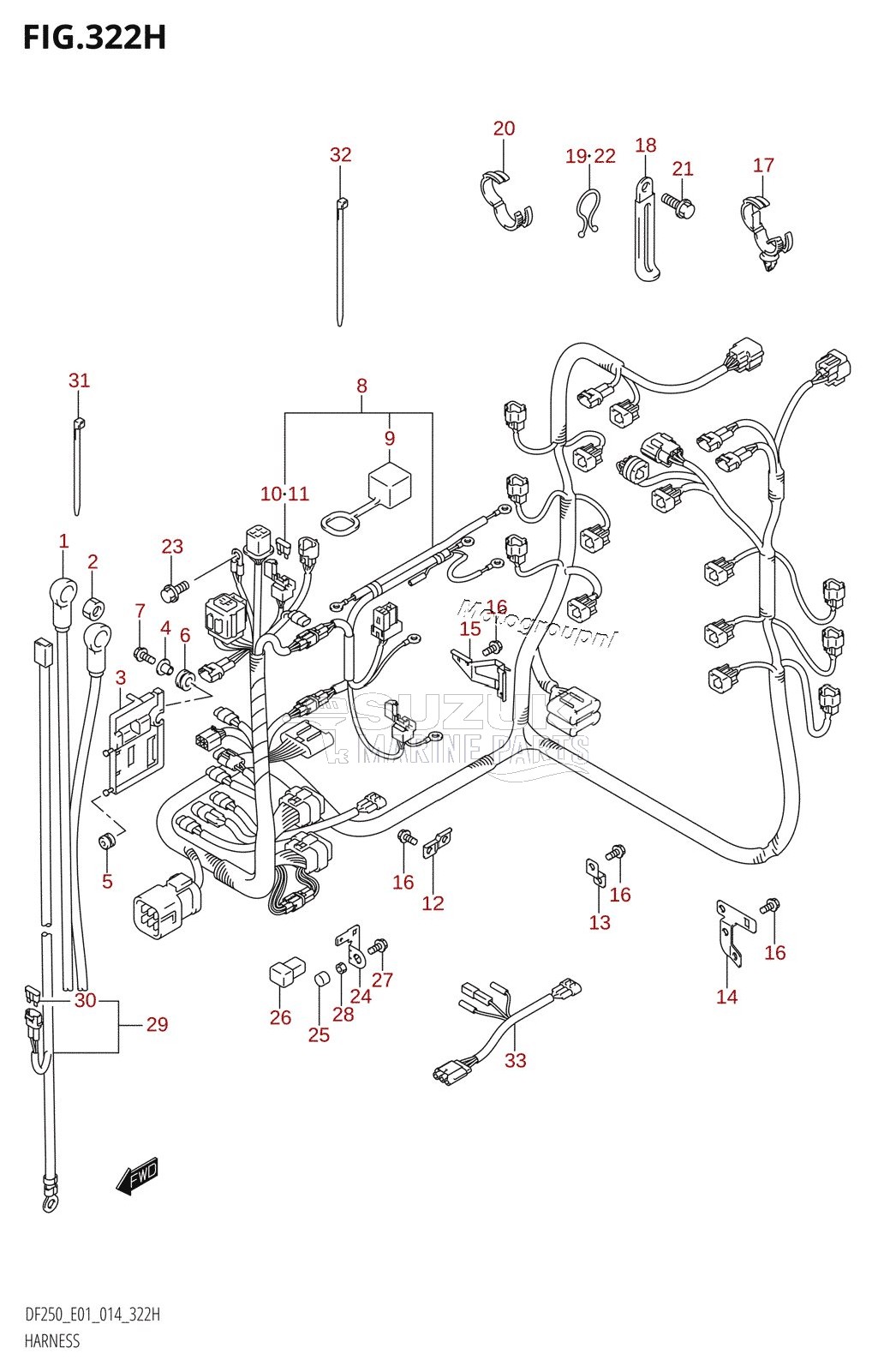 HARNESS (DF225Z:E40)