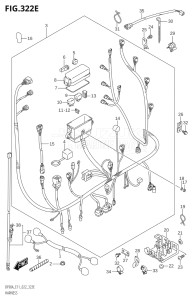 07003F-240001 (2022) 70hp E11 E40-Gen. Export 1-and 2 (DF70AT  DF70ATH  DF70ATH) DF70A drawing HARNESS (DF100B:(020,021))