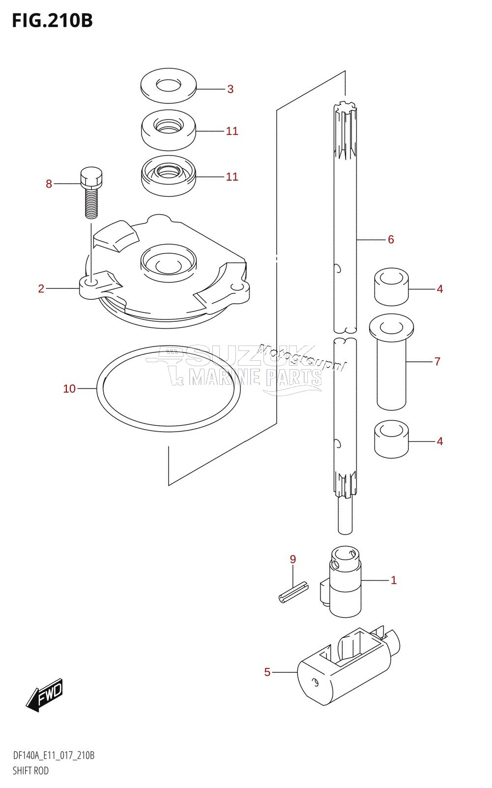 SHIFT ROD (DF115AT:E11)