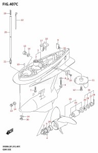 DF200AZ From 20003Z-510001 (E01 E40)  2015 drawing GEAR CASE (DF200AZ:E01)