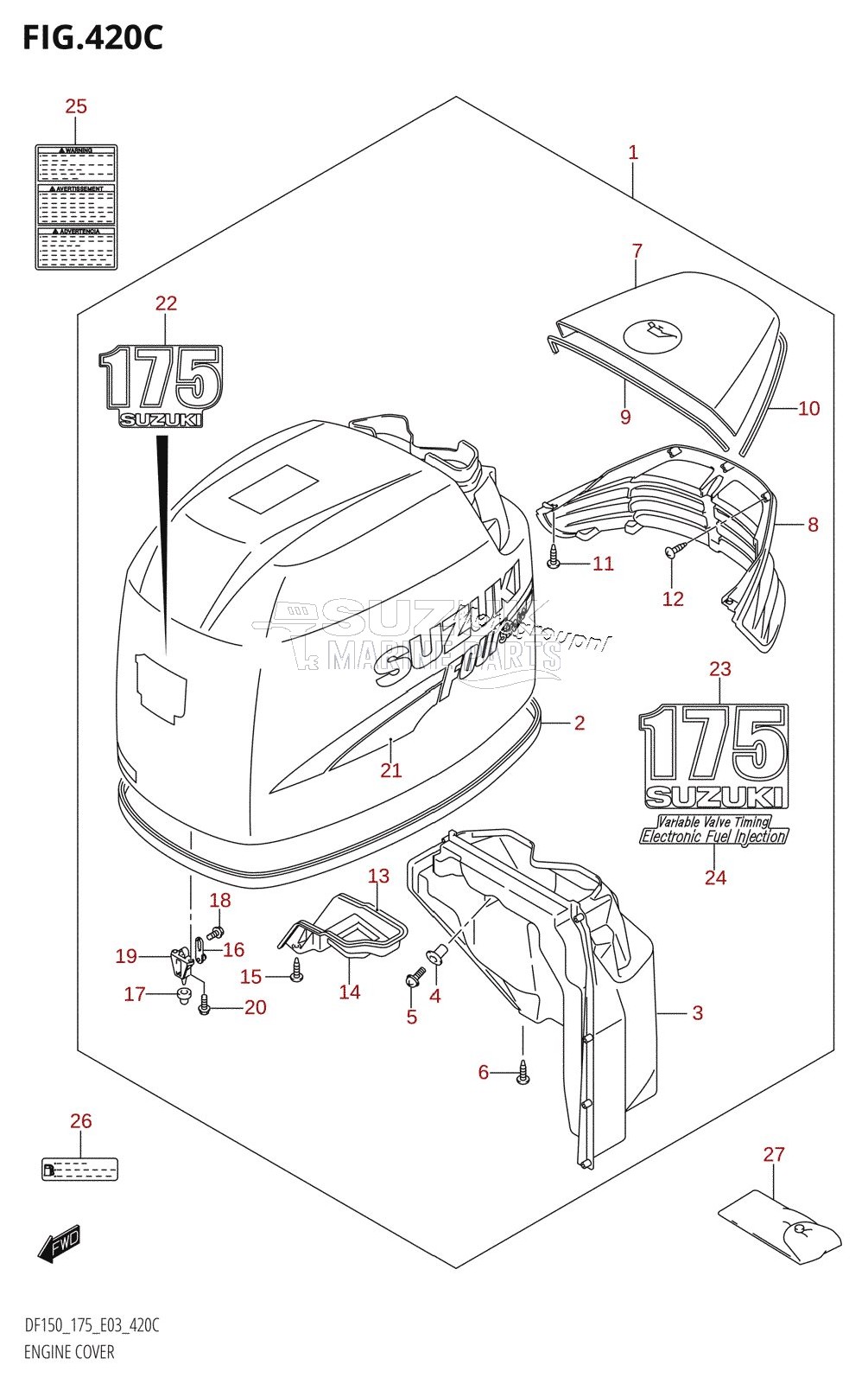 ENGINE COVER ((DF175T,DF175Z):(K6,K7,K8,K9))