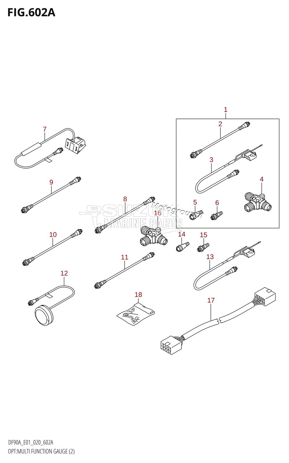 OPT:MULTI FUNCTION GAUGE (2) (DF70A,DF80A,DF90A,DF100B)