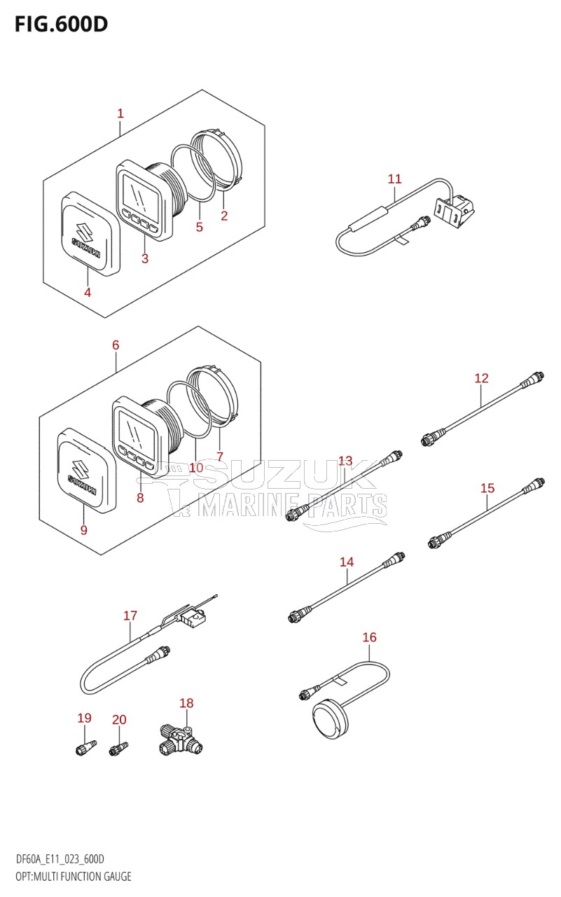 OPT:MULTI FUNCTION GAUGE ((DF40AQH,DF40ATH,DF50ATH,DF60AQH,DF60ATH,DF50AVT,DF60AVTH):(022,023))