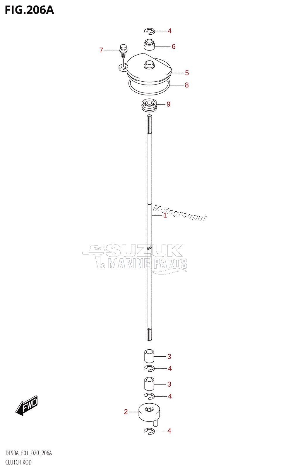 CLUTCH ROD (DF70A,DF80A,DF90A,DF100B)