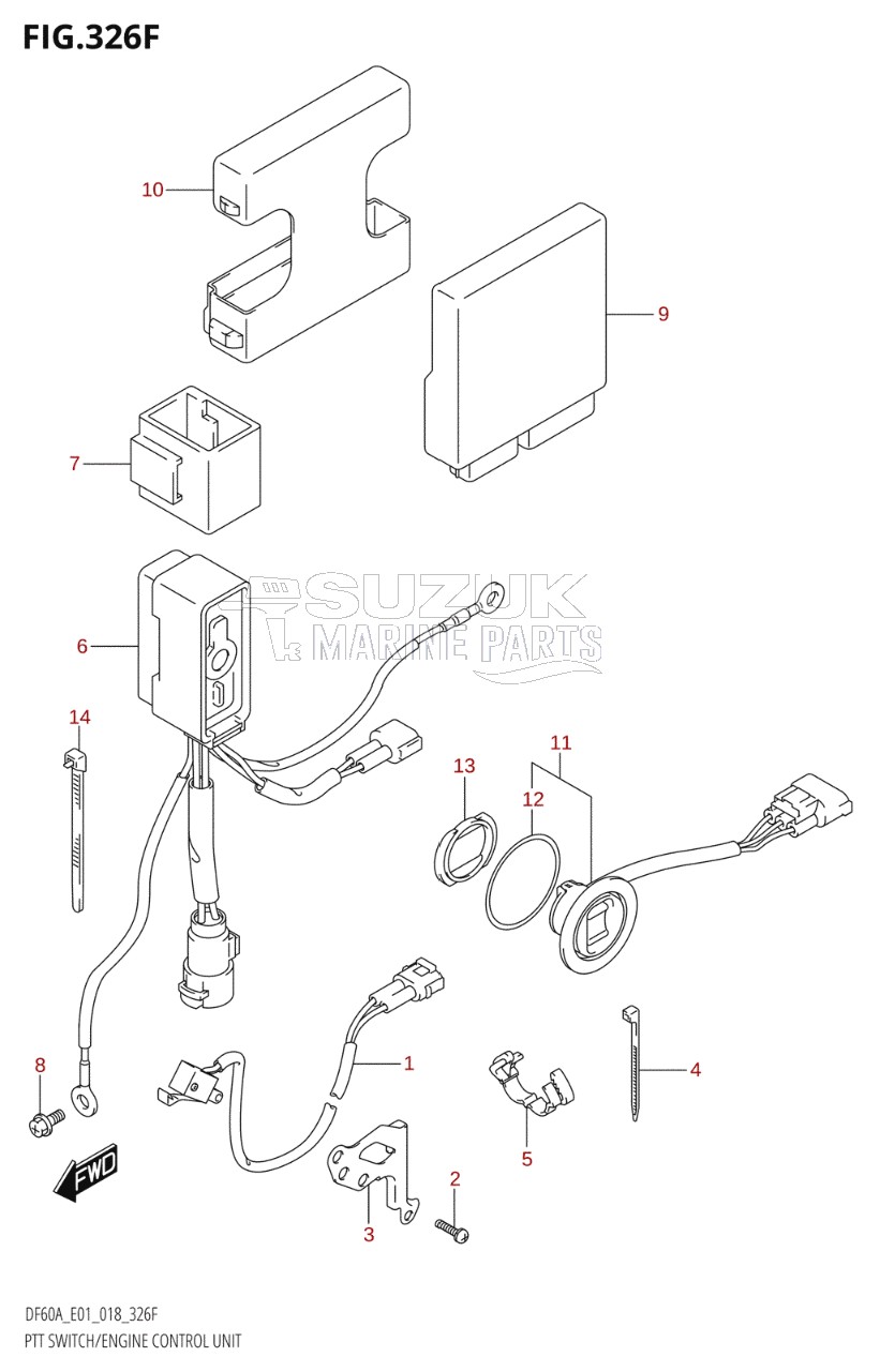 PTT SWITCH / ENGINE CONTROL UNIT (DF60A:E40,DF60ATH:E40)