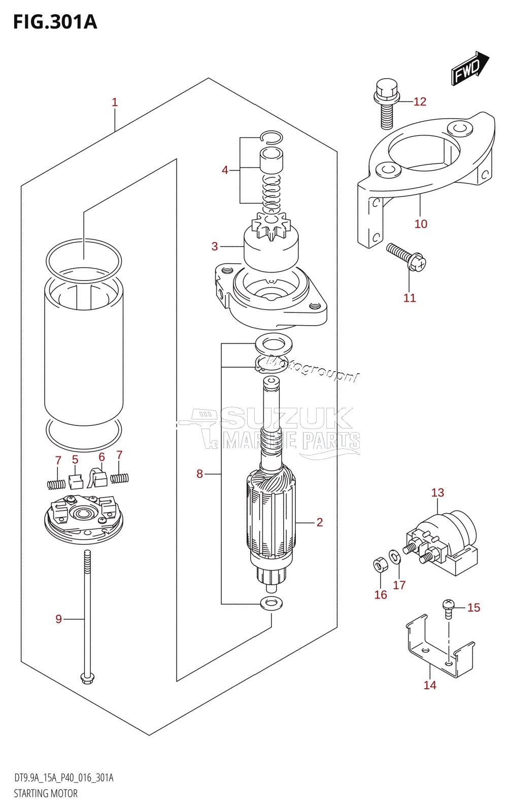 STARTING MOTOR (DT15A:P40)