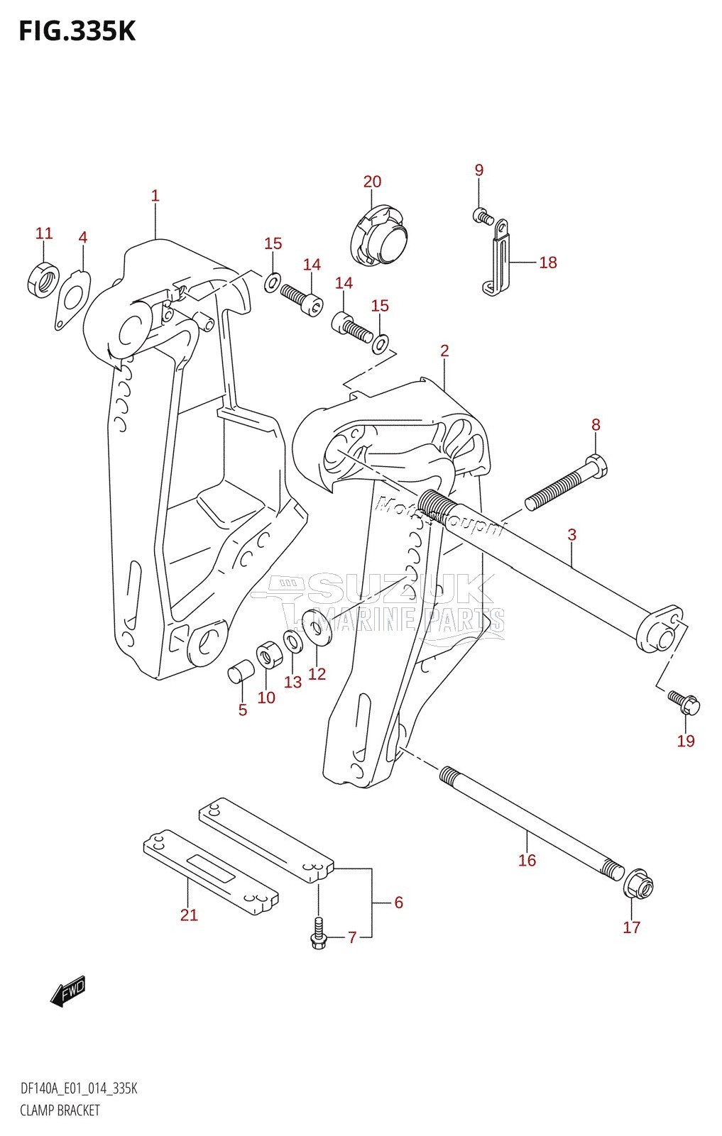 CLAMP BRACKET (DF140AZ:E40)