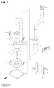 DF140 From 14001F-371001 (E01 E40)  2003 drawing WATER PUMP