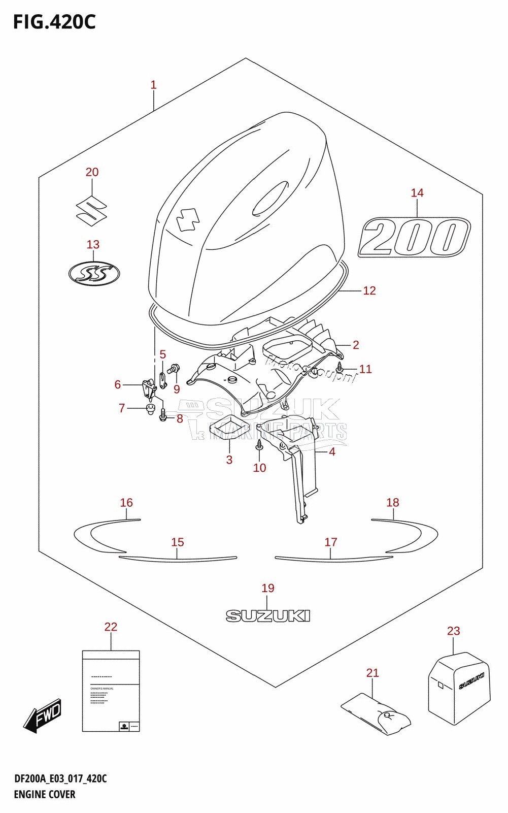 ENGINE COVER (DF200AST:E03)