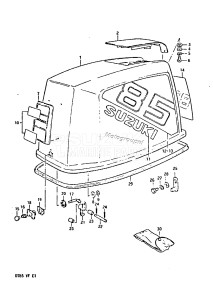 DT85 From 8501-300001 till 310443 ()  1978 drawing ENGINE COVER (MODEL QD /​ VE)