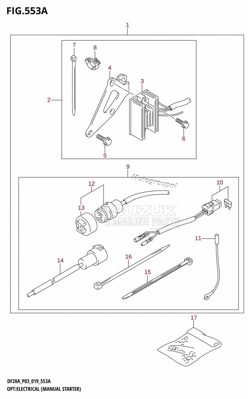 OPT:ELECTRICAL (MANUAL STARTER) (M-STARTER:(DF9.9B,DF15A,DF20A))