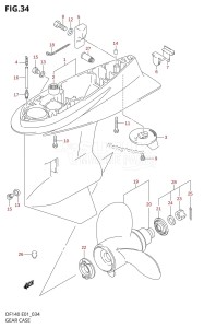 DF140 From 14001Z-251001 (E01)  2002 drawing GEAR CASE